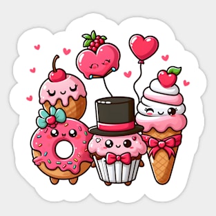 Valentine's Cartoon Delights Sticker